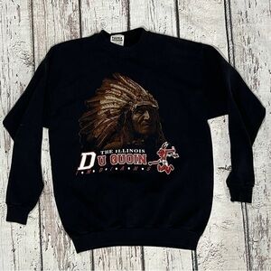 Vintage 1980s The Illinois Duquoin Indians 80s Crewneck Pullover Sweatshirt
